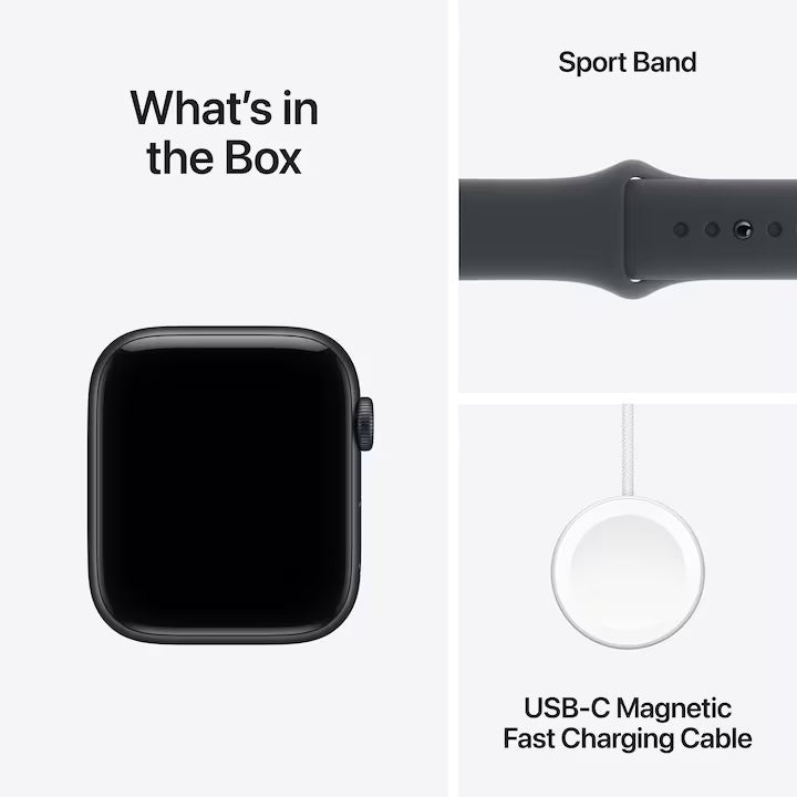 Apple Watch SE (2025) GPS Carcasa Midnight Aluminium 44mm Midnight Sport Band - M/L, Nou sigilat