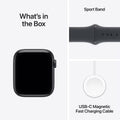 Apple Watch SE (2025) GPS Carcasa Midnight Aluminium 44mm Midnight Sport Band - M/L, Nou sigilat