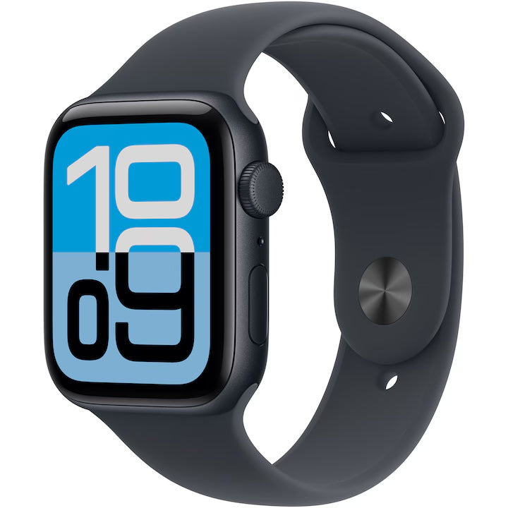 Apple Watch SE (2025) GPS Carcasa Midnight Aluminium 44mm Midnight Sport Band - M/L, Nou sigilat