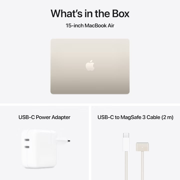 Apple MacBook Air 15" M4 10 nuclee GPU SSD, 16 GB RAM, Starlight, 256GB, Nou sigilat