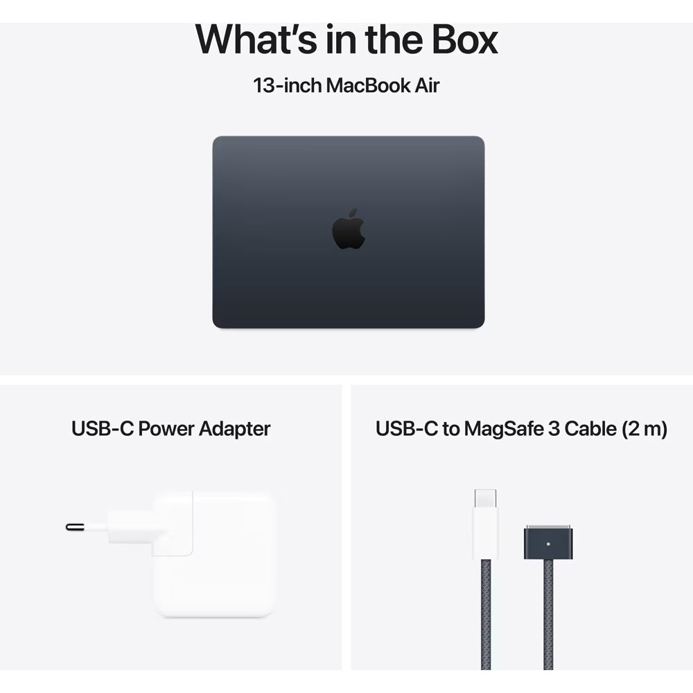 Apple MacBook Air 13" Apple M4 13.6 inch SSD 16 GB,10 nuclee CPU, 8 nuclee GPU, Midnight, 256GB, Nou sigilat
