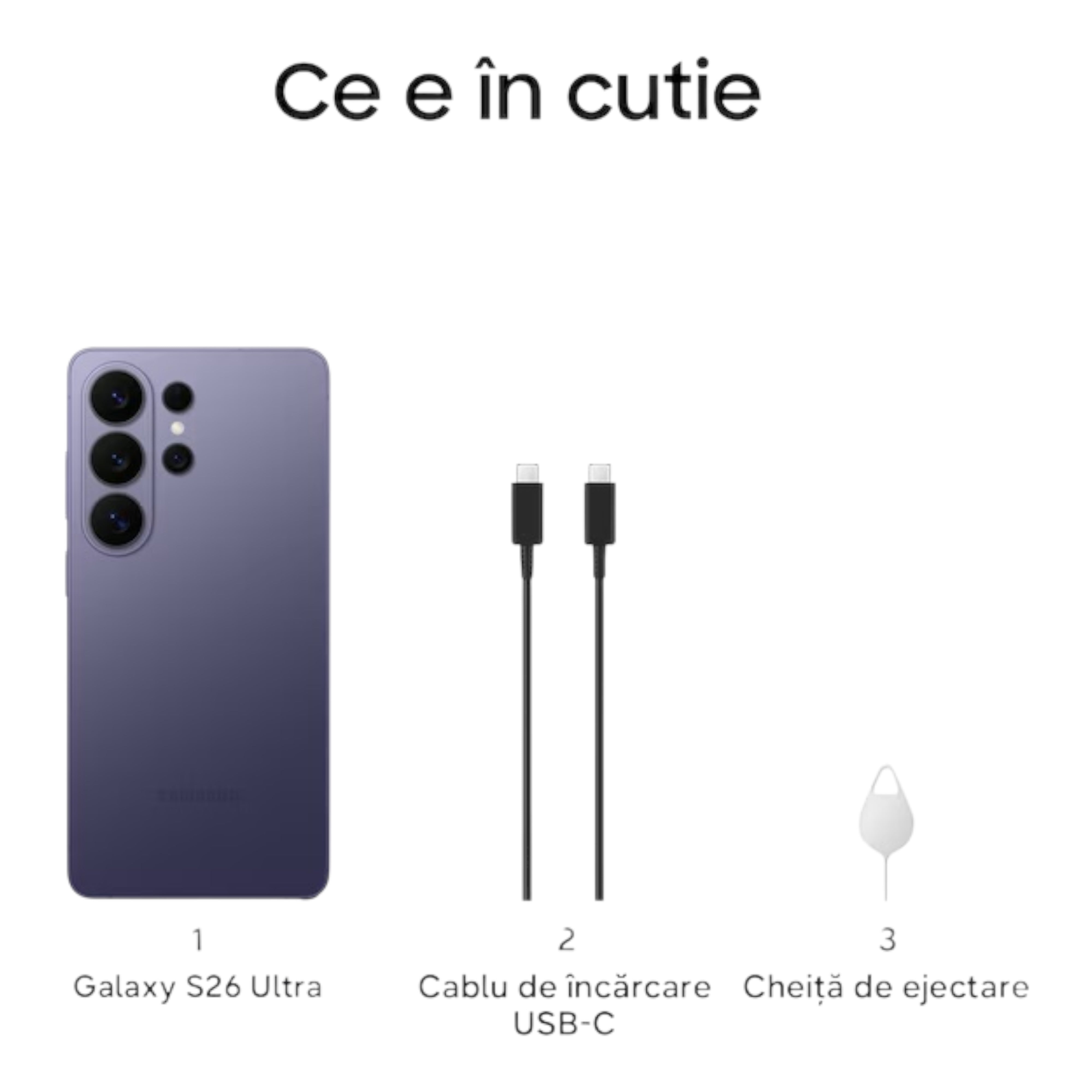 Samsung Galaxy S26 Ultra Cobalt Violet, 256GB, Nou sigilat