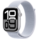 APPLE Watch 10, GPS, 46mm Silver Aluminium Case, Blue Cloud Sport Loop