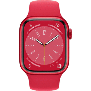 APPLE Watch Series 8, GPS + Cellular, 45mm RED Aluminium Case,  RED Sport Band - imagine 2